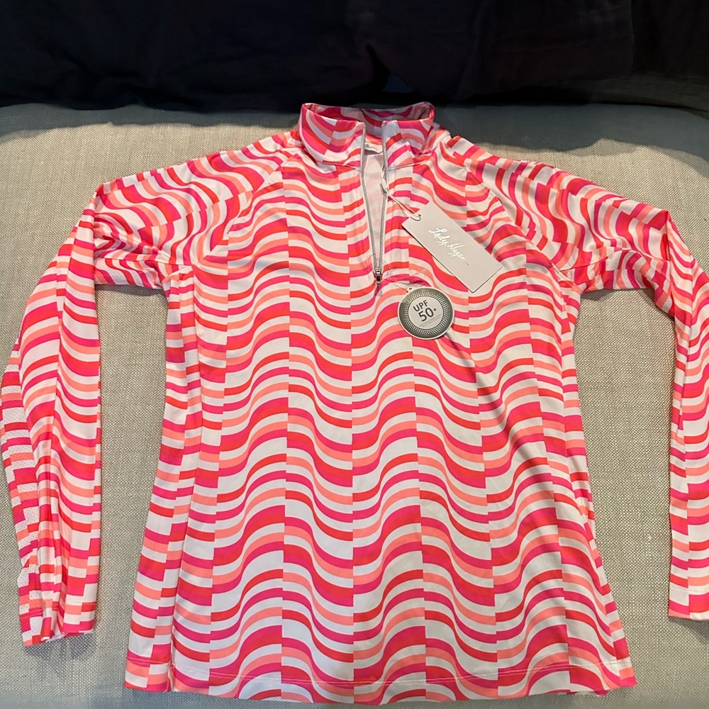Lady Hagen HydroDri Top - Rash Guard - Small in pink wave